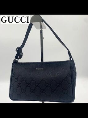 Gucci Black Monogram Shoulder Bag